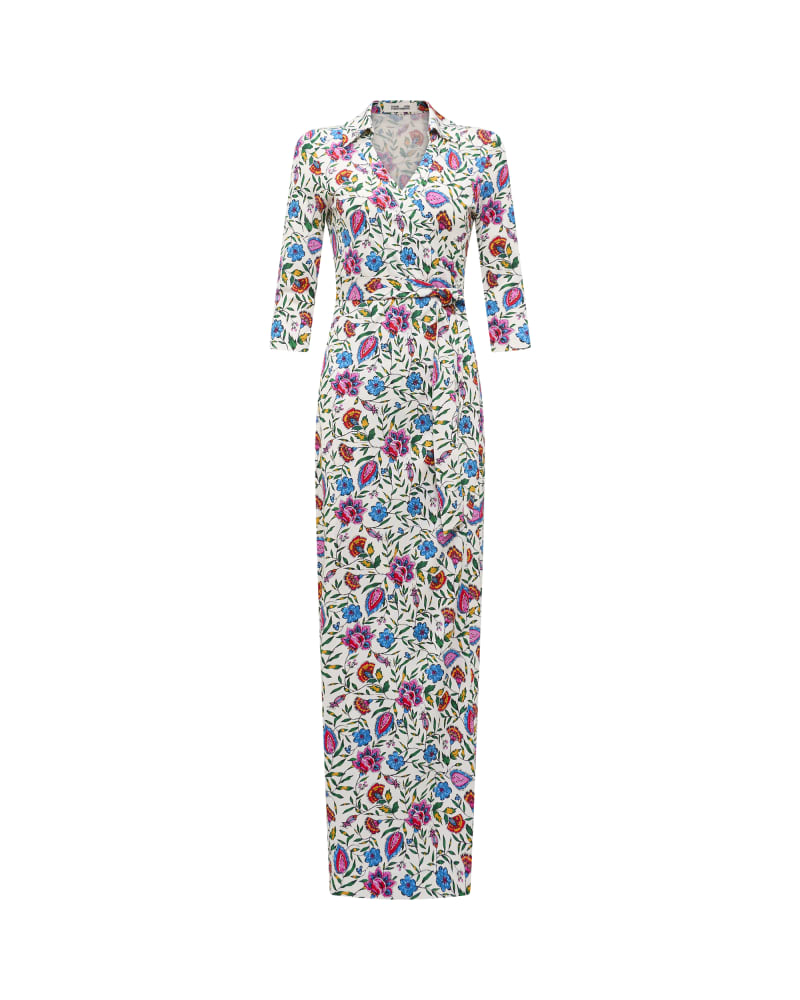 Front of a size XXL DVF ABIGAIL DRESS in WHITE by Diane von Furstenberg. | dia_product_style_image_id:347115